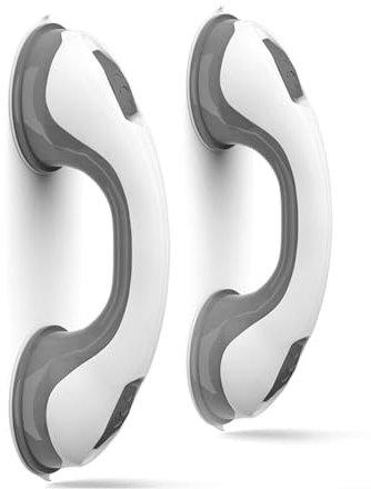 2 Pack Support Bathroom Grab Rails - for Bathroom & Shower | Disability Aids, Safety Grip Hand Rail with Suction Cup Fitting | Mobile Handle for Disabled, Elderly, Children, No Fixings, Anti Slip