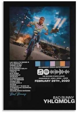LRXDECOR Bad Bunny-YHLQMDLG Leinwand Poster für Schlafzimmer Ästhetische Dekoration 30x45cm ohne Rahmen