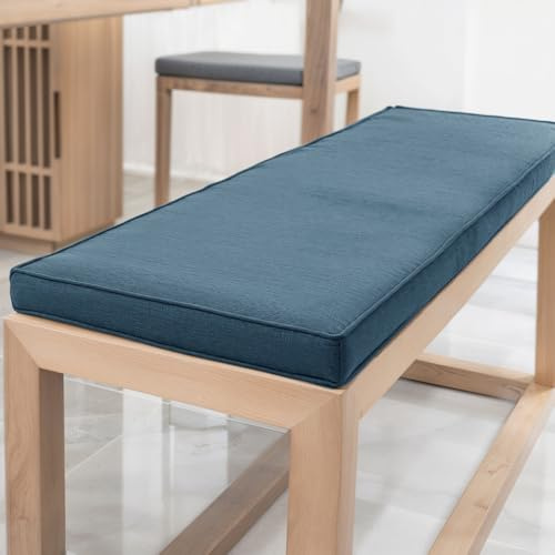 YFHT Bankauflage 120x40x5cm waschbares Bankkissen aus Leinen mit Rutschfester Unterseite und Paspel, Sitzkissen für Gartenbank, Terrasse, Innen Fensterbank, Flurbank, Rattanstühle usw