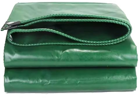 DUBTEDHOU Heavy Duty Tarp Sheet, PVC-Plane, grün, wasserdicht, rostfrei, Ösen, mehrere Größen(3x5m)