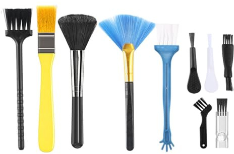 10 Pièces Brosses de Nettoyage PC Pinceaux de Clavier Kit Brosse en Nylon Antistatique, Brosses de Nettoyage Platiques Pinceaux de Dépoussiérage Kit pour Clavier Téléphone Ordinateur Caméra