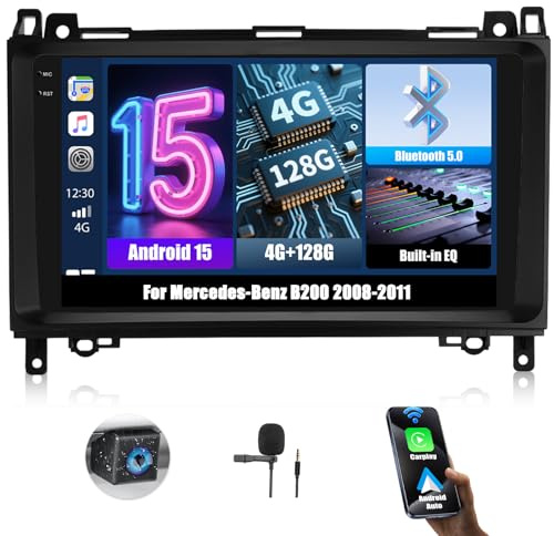 OiLiehu 4G+128G Android Autoradio für Mercedes Benz Sprinter B200 W906 W639 AB Klasse W169 W245 2008-2011 Doppel Din CarPlay Android Auto Autoradio Mit Bildschirm 9 Bluetooth FM RDS GPS WiFi SWC EQ