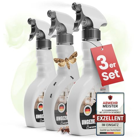ABWEHR MEISTER NEUHEIT 3x Repell Ungezieferspray 500 ml (PT19) (3er Pack) | Effektives Insektenspray zur Vorbeugung für Fenster & Wohnung, Fliegenspray mit sofortigem Schutz