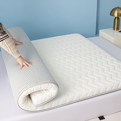 Boden-Futon-Matratze, verdickt, 5 cm/8 cm, faltbare Tatami-Matte mit Gummiband, atmungsaktiv, bequem, Camping-Matratze, orthopädische und ergonomische tragbare Isomatte