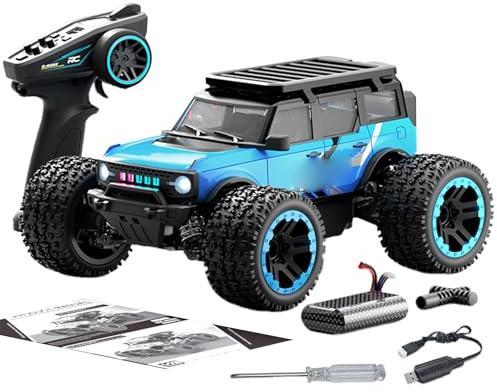 Dilwe Bürstenloses 4-WD-RC-Auto Im Maßstab 1:20, 55 Km/h Hochgeschwindigkeits-Crawler mit LED-Leuchten, Magnetgehäuse und 2,4-GHz-Fernbedienung