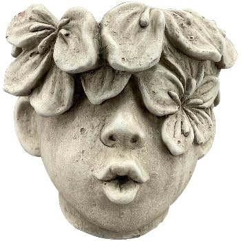 Exner GmbH Dekogefäß Pflanzkopf Antik-Look Pflanzgefäß, Matt-Grau, Zement, 17x17x15,5 cm