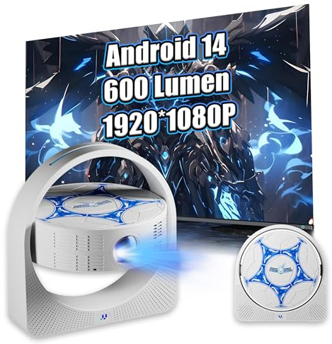 V3 1080P Mini-Beamer mit WLAN und Bluetooth, 600 Lumen, tragbarer Full HD Beamer für Outdoor-Filme mit integrierten 2 Lautsprechern für den Einsatz zu Hause, im Schlafzimmer und im Freien