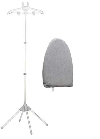 Soporte telescópico para vaporizador de ropa con colgador giratorio de 360° y clips, poste de planchado portátil de aleación de aluminio para ropa, pantalones, faldas, estante de vapor plegable con