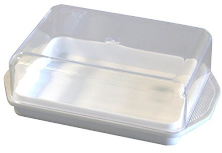 Kühlschrank-Butterdose weiss, Deckel transparent