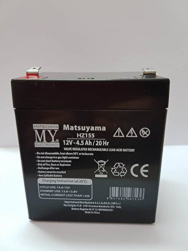 Batterie hermétique rechargeable au plomb avec Faston 12 V 4,5 Ah Matsuyama