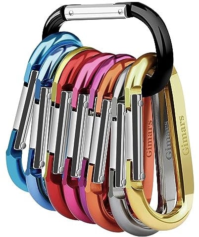 10 Stück gefederter Verschluss Karabiner, Gimars Schlüsselanhänger Aluminium Karabinerhaken für Camping, Angeln, Wandern oder Reisen … (10 COLOR)