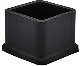 Flyshop Lot de 4 Embouts carrés en Caoutchouc antidérapant pour Pieds de Chaise, de Table, de 25 x 25 mm (2,5 x 2,5 cm), Noir