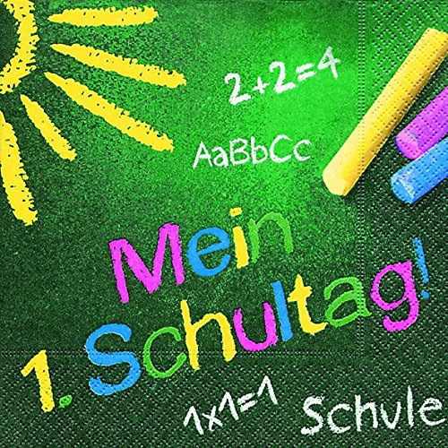 20 Serviette Schulanfang Einschulung 1. Schultag ABC 33x33 cm