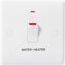BG Electrical - Interruttore singolo con indicatore LED e uscita flessibile per scaldabagno, bipolare, bordo rotondo, serie Nexus 800, bianco stampato, 20A, 833WH