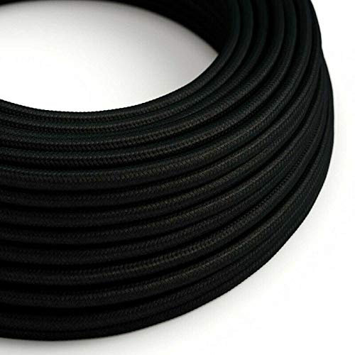 10m 2 Core Round Vintage Italian Style Braided Electrical 6mm Cable without Earth Wire, Antique Rope Woven Silk Lighting Flexible Fabric 0.75mm Cord, DIY Pendant Light, VDE Certification