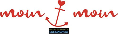 CLICKANDPRINT Aufkleber » Moin Moin, 320x74,6cm, Hellrot • Wandtattoo/Wandaufkleber/Wandsticker/Wanddeko/Vinyl