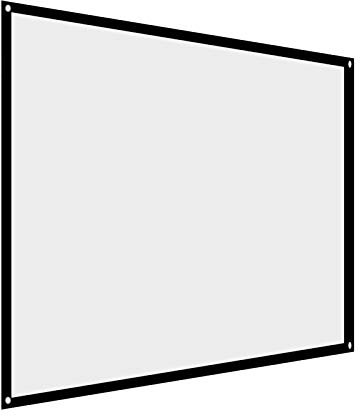 Eboxer 60 ''/72 ''/84 ''/100 '' Projektionswand 16: 9 Tragbare Faltbare Leinwand mit schwarzen Einfassungs- und Aufhängelöchern für Heimkino Innen Außen Vorne und Hinten Einfaches Projekt(60in)