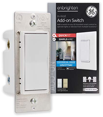 GE Enbrighten Ajouter QuickFit et SimpleWire, palette murale, Z-Wave ZigBee commandes d'éclairage intelligentes sans fil, pas un interrupteur standard