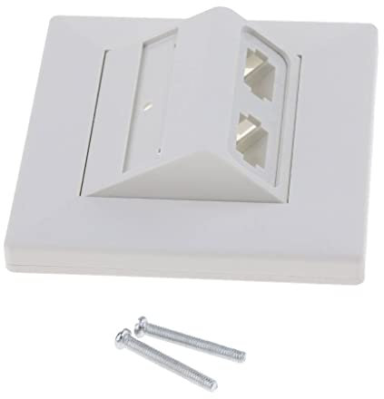 Shiwaki Adaptateur de Cordon de Raccordement pour Fibre Optique SC/LC en Plastique 2 Prises Plaque Murale - Blanc-2 Sockets