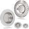 Colador de Drenaje, Set de 4, Ø 55, 2 x 70, 90 mm, sobresale Ø 9,5-20 mm de Profundidad en la Boquilla, Ideal para Drenaje con Interno Ø 37-57 mm, Tensor de Fregadero con Ajuste optimizado, Lavabo