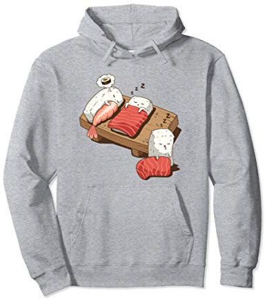 Kawaii Carino Anime Otaku Giapponese Sushi Nigiri Regalo per Felpa con Cappuccio