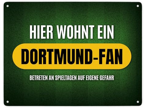 Hier wohnt ein Dortmund-Fan Metallschild XXL