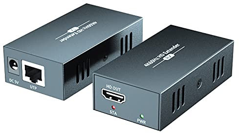 PWAYTEK HDMI Extender 4K@60Hz über Cat5/ Cat5e / Cat6 / Cat7 Bis zu 50m/65ft Unterstützung von Y: U: V: 4: 4: 4 und IR-Steuerung HDR