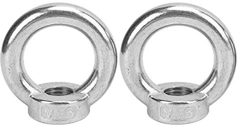 Alomejor 2 STÜCKE Ringmuttern M16 M20 M24 Edelstahl Ringmuttern Weibliche Ringschraube für Ozeanindustrie Schnellboote Motorboote(M16)
