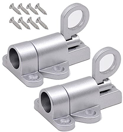 2 Pezzi Chiavistello a Molla, molla con viti Chiavistello per porta, adatto per porte di armadi, finestre, porte in legno (argento)