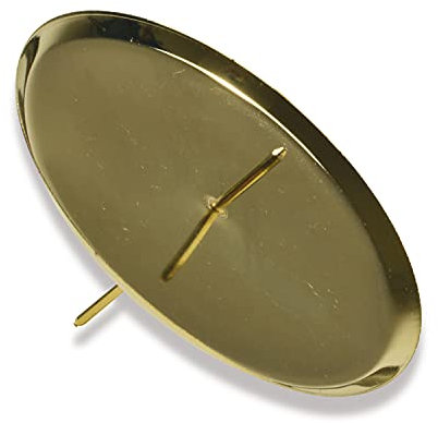 Riffelmacher 10786 - Adventskerzen-Halter, 4 Stück im Beutel, Durchmesser 10 cm, aus Metall, Gold, Kerzen-Stecker, Adventskranz, Gesteck, Dekoration, Weihnachten, Advent