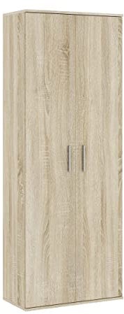 Oggi Carpino Kleiderschrank, 2türiger Kleiderschrank Mehrzweckschrank, Praktischer und Solider Zweitüriger Allzweckschrank für unterschiedliche Räume, 184,7x69,2 (HxB) Sonoma Eiche