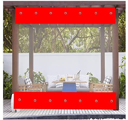 LIJINBO Tarpaulin Outdoor Vinyl Curtain Waterproof, Canopies & Transparent Tarp Panel, Tent Side Windshield 100% Weather Resistant With Grommets & Hook For Pergola, Porch And Garage