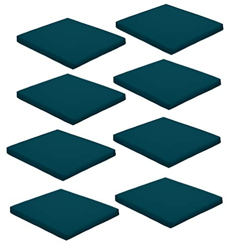 Gardenista Stuhlkissen 44 x 50 x 5 cm - Polsterauflage Auflage für Stühle/Rattanstühle Stuhlauflage mit Schleifenbändern -Wasserresistent Indoor Outdoor Sitzkissen für Gartenstuhl (Grün, 8)