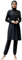 OBEEII Muslimische Bademode Badeanzug Full Cover Bescheidene Badebekleidung Modest Muslim Swimwear Beachwear Burkini Langärmliges Tops und Hose mit Hijab 3-Teilige Bademode Sets Schwarz05 L