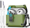 R-fun Compatible con AirPods 3ª Generación 2021 Funda de Carga, Protección Total contra caídas Auto Pop-Up Tapa Compatible con Apple Airpods 3 Gen Funda con Kit de Limpieza y Llavero,Verde Negro
