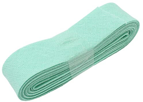 3 Meter Schrägband 20mm Breite in Unifarben - Biasband - zum Einfassen oder Verzieren von T-Shirts, Tischdecken, Deko und vieles mehr - Mint (115)