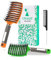 URAQT Haarbürste, Profi Entwirrungsbürste mit Griff, Haarbürste ohne Ziepen, Wildschweinborsten Haarstyling Bürste für Locken Lange Feine Dicke Lockige Haare (P-orange+grün)