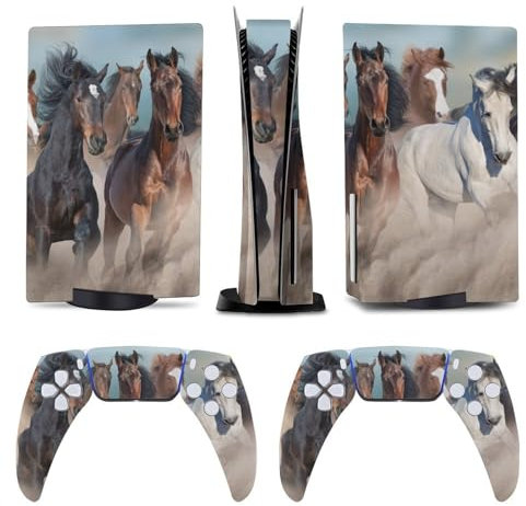 AoHanan Horse Herd PS5 Skin Konsole und Controller Zubehör Cover Skins Anime Vinyl Cover Aufkleber Full Set für Playstation 5 Disc Edition