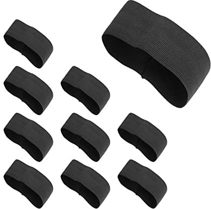 aghoer 10 Stück Trauerflor, Elastizität Armbinde, Trauerband, für Team Events Wie Fußball und Beerdigung Trauerdenkmal, Schwarz