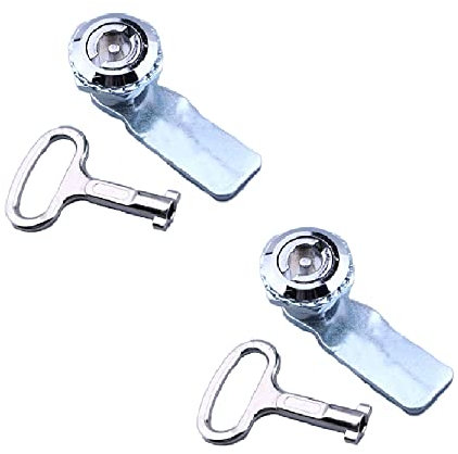 2 Pack Electric Cabinet Lock, Electric and Gas Meter Box Cam Lock with S Type Socket Key, Zinc Alloy Gas Cupboard Lock for Elevator Electric Meter Box