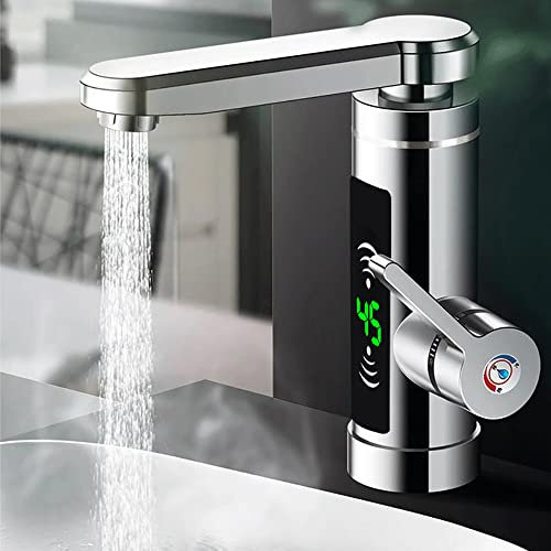 SABUIDDS Rubinetto Elettrico Con Scaldabagno Istantaneo, 3,3 Kw, Girevole A 360°, Con Scaldacqua Istantaneo, Scaldacqua Istantaneo, Rubinetto Per Giardino, Cucina, Bagno
