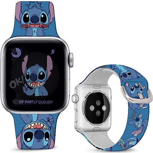 Leotop Compatible avec Apple Watch Band Stitch Art 49 mm, 45 mm, 44 mm, 42 mm, en silicone souple, compatible avec iWatch Ultra Series 9, 8, 7, 6, 5, 4, 3, 2, 1 SE, SE 2, pour enfants, hommes et