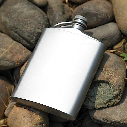 Flasque de poche en titane avec clip pour , camping, barbecue, fête, 260 ml
