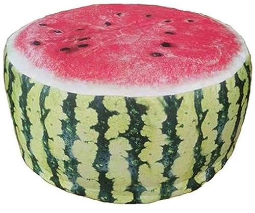 LIULA Aufblasbare Ottomane, Reise-Fußstütze, tragbarer aufblasbarer Hocker, Stuhl, aufblasbarer Hocker, runder Hocker, Fußhocker, Abnehmbarer Wassermelonen-Hockerbezug, Luftpumpe senden (Farbe: große