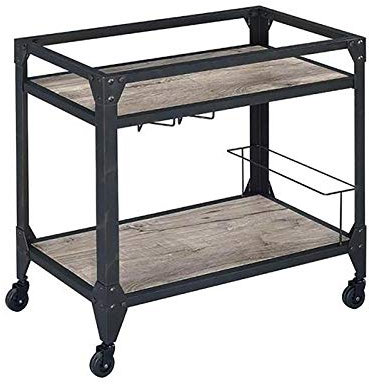 ROLTIN Carrito de Servicio Jorgensen con Isla de Cocina portátil, Roble rústico y carbón