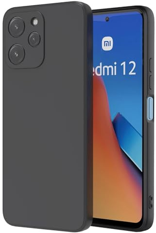 Verco Kompatibel mit Xiaomi Redmi 12 Hülle, Matte Rückschale Schutzhülle für Redmi 12 4G Case Silikon Handyhülle - Schwarz