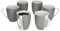 MamboCat 6er Set Variant Grau Kaffeebecher I 350ml, Höhe 10,3cm I farbige Porzellan-Becher mit Henkel für 6 Personen I bunte Tassen für Heißgetränke wir Tee, Kakao, Latte Macchiato & Co