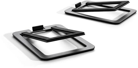 Audioengine DS2M Metal Speaker Stands Paire - Supports d'enceintes d'étagère en Acier inclinés pour Enceintes de PC, Enceintes de Jeu et Enceintes de Studio - Noir (Pairee)
