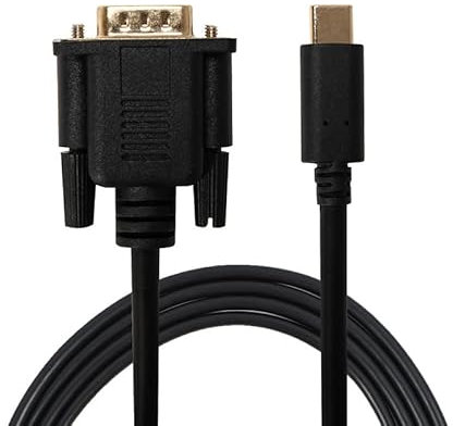 Xingdianfu Cable USB C a VGA, Adaptador de Cable USB Tipo C Macho a VGA Macho PC Monitor de computadora Chapado en Oro 1,8 m