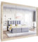 Easy4You LIII 250 cm Sonoma Schiebetüren Kleiderschrank 250x215x58 cm mit Spiegel - Schlafzimmermöbel, Aufbewahrung - Mehrzweckschrank